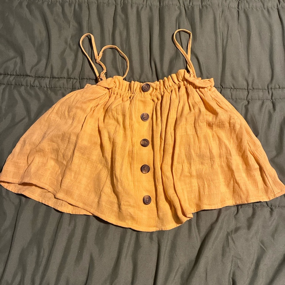 Yellow Button-Up Tube Top/Shirt